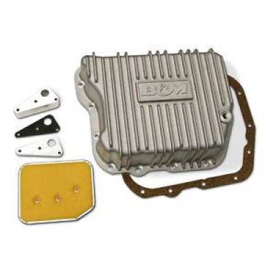 B&M 10280 Finned Brushed Cast Aluminum A727 518 48RE Deep Transmission Pan +4 Qt