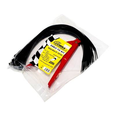 Dirt Track Racing  - Tools and Pit Equipment - Cobra Cable Ties - Cobra Cable Ties 75317 Black 14" Zip Ties 25 Piece w/ 1 Cable Tool Heavy Duty
