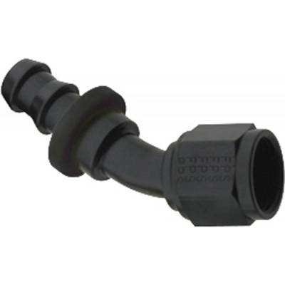 Fragola 203008-BL 8 AN Push Lock Aluminum 30 Degree Hose Fitting Black IMCA USRA
