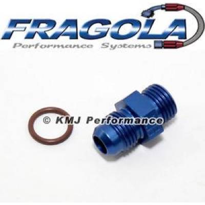 Fittings - O-Ring Fittings  - Fragola - Fragola 495104 -8 AN Radius to 7/8-14 O-Ring Blue Fitting IMCA USRA NHRA