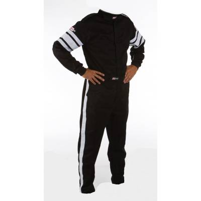 Medium Black Multi-Layer 1 Piece Race Driving Fire Safety Suit SFI 5 Rated