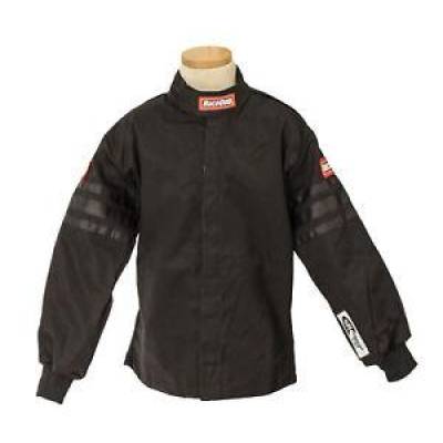 Single Layer - Youth  - Racequip - Small Kids Youth Black Trim Single Layer Race Driving Safety Fire Suit Jacket