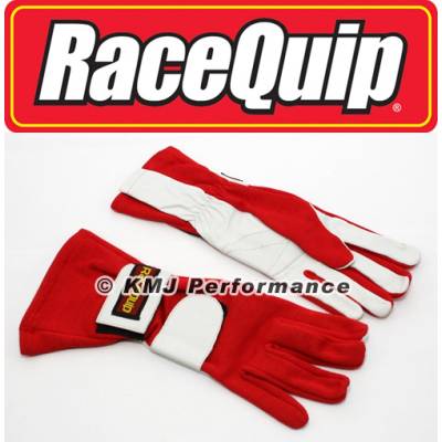 RaceQuip 312015 Large 2-Layer Red Auto Racing Driving Gloves Nomex SFI Rated