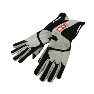 RaceQuip 358603 Medium 2-Layer Gray/Black Racing Driving Gloves Nomex SFI Rated