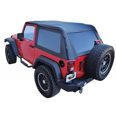 Exterior  - Jeep Exterior - Rampage Products - Rampage 109835 Soft Top Frameless Vinyl Black Diamond 07-18 JK Wrangler 4 Door