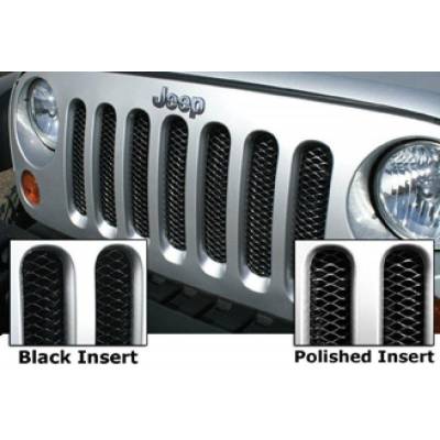 Rampage 86512 Grille 3D Single Piece Gloss Black 07-18 JK Wrangler 2 Dr & 4 Dr