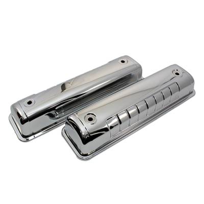 Engine Components - Valve Covers - Assault Racing Products - 1955-1964 Ford Y-Block V8 Chromed Steel Valve Covers - 272 292 312 OE Style