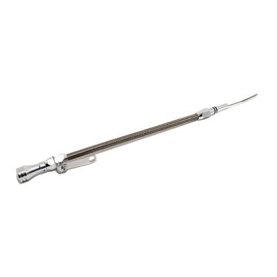 Transmission Pans, Dipsticks, and Gaskets  - Transmission Dipsticks - Assault Racing Products - 1956-90 Big Block Chevy Stainless Steel Braided Flexible Dipstick-Billet Handle