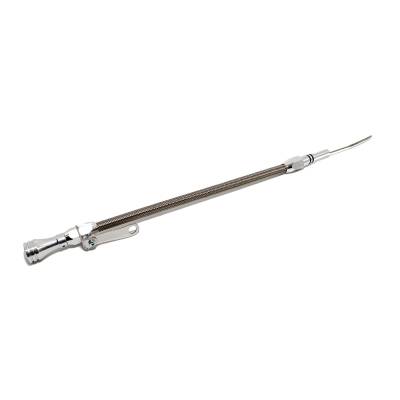 1956-90 Big Block Chevy Stainless Steel Braided Flexible Dipstick-Billet Handle