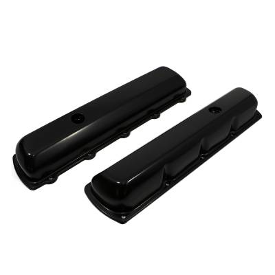 Engine Components - Valve Covers - Assault Racing Products - 1964-1980 Oldsmobile 350 455 Black Steel Short Valve Covers - 330 400 425 V8