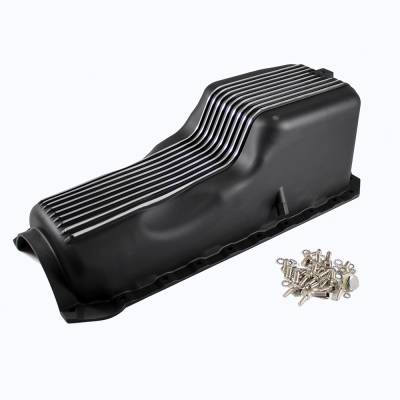 Assault Racing Products - 1965-1990 BBC Finned Black Coated Aluminum Oil Pan Big Block Chevy 396 427 454 - Image 4
