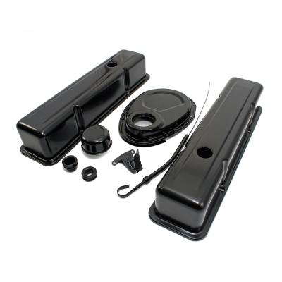Assault Racing Products - 1958-1986 SBC Chevy Black Dress Up Kit w/ Tall Valve Covers 283 305 327 350 400 - Image 2