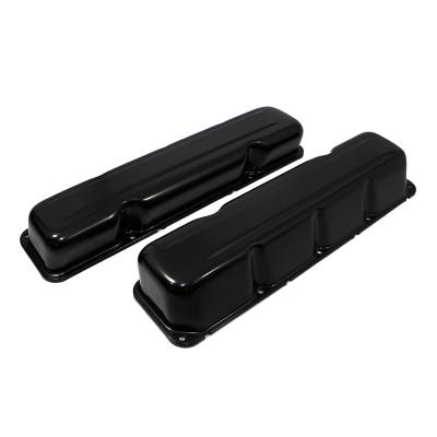 Assault Racing Products - 1968-1979 AMC Jeep V8 Black Short Style Steel Valve Covers - 304 360 390 401