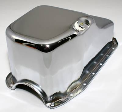 Oil Pans, Pick ups, and Dipsticks - Oil Pan  - Assault Racing Products - 1980-1984 Chevy GM Malibu Monte Carlo Camaro 229ci 3.8L V6 Chrome Steel Oil Pan