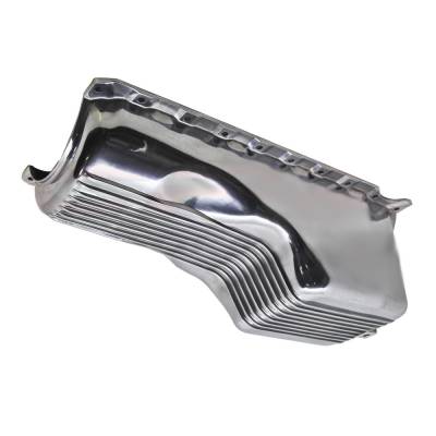 Oil Pans, Pick ups, and Dipsticks - Oil Pan  - Assault Racing Products - 1991-Up BBC Chevy Finned Polished Aluminum Oil Pan Big Block 396 454 Gen 5 & 6