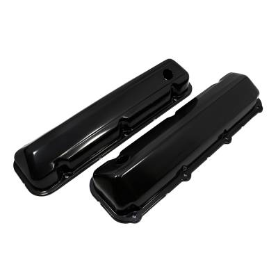 Engine Components - Valve Covers - Assault Racing Products - 429 460 Big Block Ford Black Plated Steel Valve Covers 1968-1997 Car & Truck