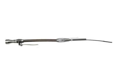 Assault Racing Products A5001 Small Block Chevy Stainless Braided Oil Pan Dipstick Passenger Side SBC 305 350 5.7L 