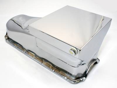 Assault Racing Products - 58-79 SBC Chevy Chrome Drag Race Style Oil Pan 7qt - 283 327 350 400 Small Block - Image 2
