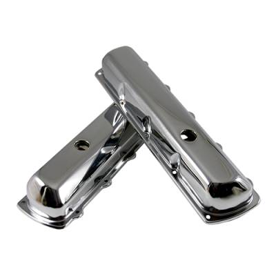 Engine Components - Valve Covers - Assault Racing Products - 64-80 Oldsmobile 350 455 Chrome Steel Short Valve Covers - 330 400 425 V8