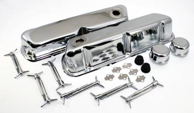 62-85 SBF Ford Chrome Valve Cover Dress Up Kit Small Block 260 289 302 351W 5.0