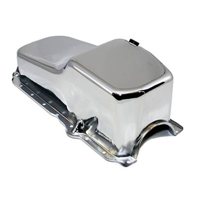 Oil Pans, Pick ups, and Dipsticks - Oil Pan  - Assault Racing Products - 86-02 SBC Chevy Chrome Oil Pan - Stock Capacity 305 350 Vortec 1 pc Rear Main