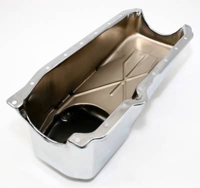 Assault Racing Products - 86-02 SBC Chevy Chrome Oil Pan - Stock Capacity 305 350 Vortec 1 pc Rear Main - Image 2