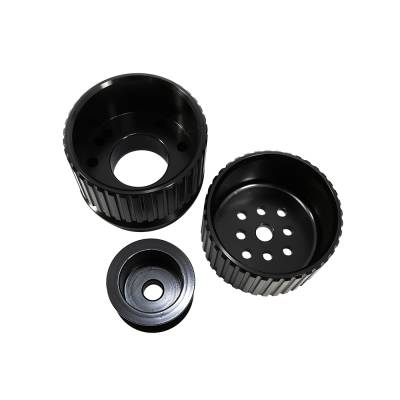 Assault Racing Products - BBC Big Block Chevy Billet Black Aluminum Gilmer Belt Drive Pulley Kit 396 454 - Image 2