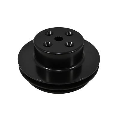 BBC Chevy 2 Groove V-Belt Pulley Black Aluminum Water Pump Pulley Long 396 454