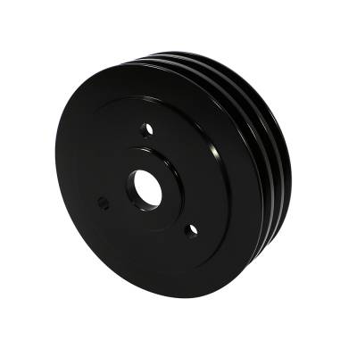 Assault Racing Products - BBC Chevy 3 Groove Black Aluminum Crank Pulley for Short Water Pump 396 454 - Image 3