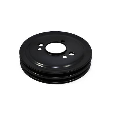 Assault Racing Products - BBC Chevy Black Crank Pulley Double 2 Groove For Short Water Pump 396 427 454 - Image 2
