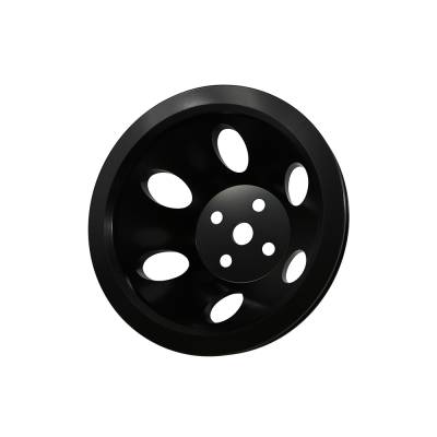 Assault Racing Products - BBC Chevy Single Groove V-Belt Black Aluminum Water Pump Pulley Short 396 454 - Image 2