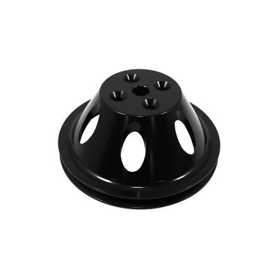 BBC Chevy Single Groove V-Belt Black Aluminum Water Pump Pulley Short 396 454