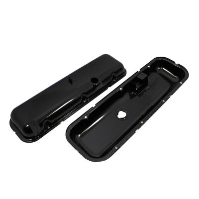 Assault Racing Products - Big Block Chevy 396 454 Short OEM Black Painted Baffled Steel Valve Covers BBC - Image 1