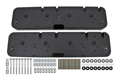 Black Aluminum LS Chevy CNC Valve Cover Adapter Kit To Chevy 1955-1985 Covers