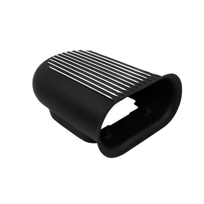 Assault Racing Products - Black Aluminum Polished Fins Hilborn Style Finned Hood Air Scoop Kit Single 4BBL - Image 2