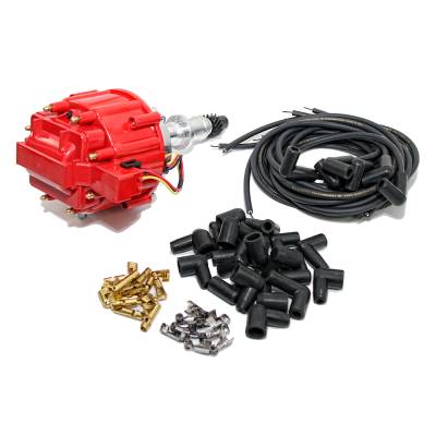 KMJ Performance Parts - Pontiac 389 400 421 428 455 HEI One Wire Distributor Red Cap & Moroso Wire Kit - Image 5