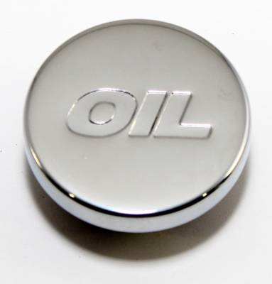 Chrome Steel Push-In Style Oil Logo Cap Plug w/ Rubber Seal 1-1/4" Valve Covers