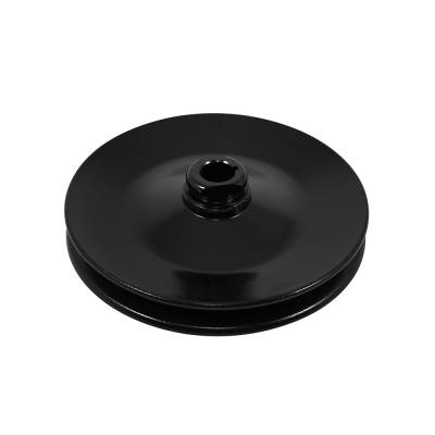 Engine Components - Pulleys and Pulley Kits  - Assault Racing Products - GM Power Steering Black Steel Pulley Chevy Single Groove 5/8 Keyway Saginaw