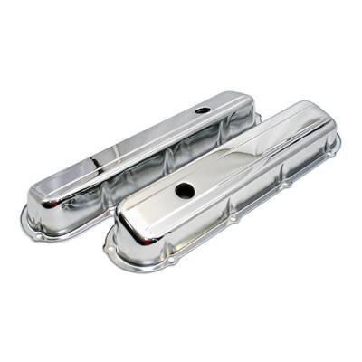 Cadillac 1968-84 368 425 472 500 V8 Chrome Steel Valve Covers 2-13/16" Tall