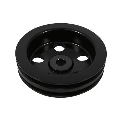 Assault Racing Products - Chevy GM Black Aluminum Power Steering Pump Pulley - 2 Groove Bolt on Keyway - Image 2
