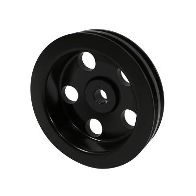 Assault Racing Products - Chevy GM Black Aluminum Power Steering Pump Pulley - 2 Groove Bolt on Keyway - Image 3