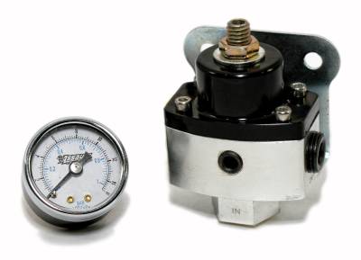 KMJ Performance Parts - 5-12 PSI Adjustable Fuel Pressure Regulator Black Anodized Aluminum 3/8 w/ Gauge - Image 3