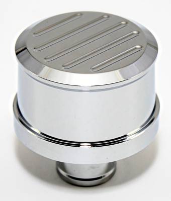 Bill Mill Top Chrome Aluminum Push In Valve Cover Breather - Washable Filter