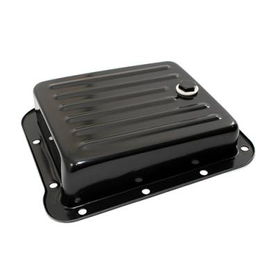 Ford C4 Black Steel Automatic Transmission Pan- Case Fill Style - Stock Capacity