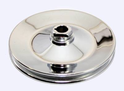 Assault Racing Products - GM Power Steering Chrome Steel Pulley Chevy Single Groove 5/8 Keyway Saginaw - Image 2