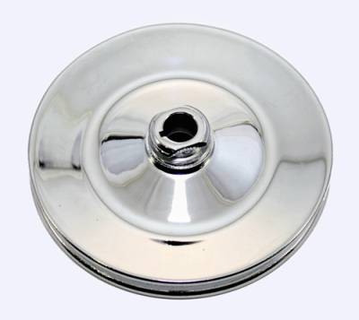 Assault Racing Products - GM Power Steering Chrome Steel Pulley Chevy Single Groove 5/8 Keyway Saginaw - Image 1