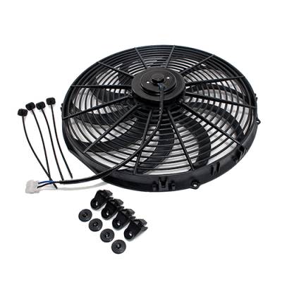 High Performance 10" S-Blade Black Electric Radiator Cooling Fan w/ Mounting Kit