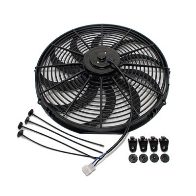 Cooling - Electric Fans & Components - Assault Racing Products - High Performance 12" S-Blade Black Electric Radiator Cooling Fan w/ Mounting Kit