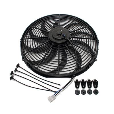 High Performance 12" S-Blade Black Electric Radiator Cooling Fan w/ Mounting Kit