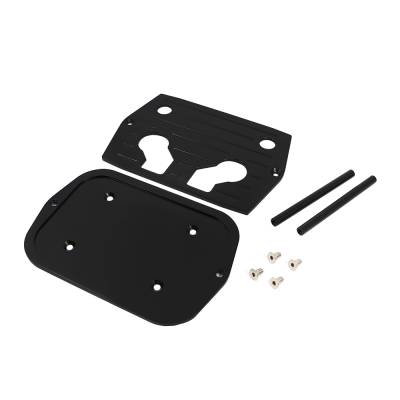 Optima 34/78 Ball Milled Black Aluminum Battery Hold Down Tray Red Yellow Top